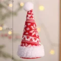 Mini gestrickte Weihnachtsmütze Anhänger, verdickte Woll-Weihnachtsmannmütze Deko. - Hut mit Schneeflockenmuster