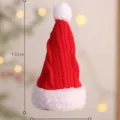 Mini gestrickte Weihnachtsmannmütze Weihnachtsbaum Anhänger Festtagsdekoration 13cm - Rote Mütze