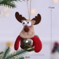 Kerst rendier pluche bel hangend ornament kerstboom feestelijke decoratie hanger 11x8cm - Rendier met Gouden Bel