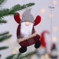 Kerst kabouter hangend ornament pluche pop rood zwart ruit muts boom decor 17x10cm - Kabouter met Grijze Hoed