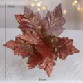 Weihnachts Glitzer künstliche Blumenstecker für Christbaum Dekoration 28cm groß - 28cm / Rosa Stil B