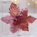 Rosa Glitzer Weihnachtsstuetzblume 28cm fuer Tannenbaum Deko und DIY Weihnachtsgesteck Dekoration - 28cm / Rosa Typ C