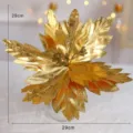 Goldene Pailletten Weihnachtsblume Zweig 29cm künstliche Poinsettie für Weihnachtsbaum - Gold Stil B