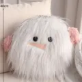 Süßes Weihnachtsschneemann Plüschkissen mit rosa Ohrenschützern, weiche Winter Deko für Zuhause. - Rosa Schneemann