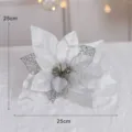 Weiß glitzernde Weihnachtsblume 25cm künstliche Christrose Baumdekoration DIY Blumenarrangement - Silber Stil B