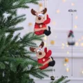 Kerst rendier hangend ornament pluche pop festival boom decoratie 40cm hoogte item nu - Twee Rendieren