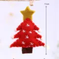 Addobbo appendibile per albero di Natale in feltro di lana con stella e fiocchi 11cm - Albero di Natale rosso
