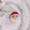 Pendente da appendere per albero di Natale in feltro di lana Babbo Natale 5cm decoro - Babbo Natale 3D - 1 pezzo