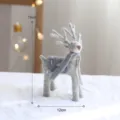 Filz Rentier Weihnachtsfigur Tischdeko Deko Figur Weihnachten Geschenk 19x12cm - S / Grau Kaffee