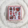 Mini wooden Christmas hanging ornaments set, cute miniature tree and snowman decor for holiday. - Set Style A / Set