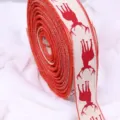 Nastro decorativo natalizio con motivo di cervo rosso per confezione regalo e festa - Confezione da 2 Metri / Renna Rossa