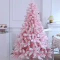 Roze kunstkerstboom 150cm kunststof kerstboom met sneeuwdecoratie voor thuis feestelijk - 150cm Sneeuwboom / Kersenbloesem Roze