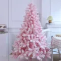 180cm kunstmatige roze kerstboom met sneeuwvlokken voor binnen feestelijke huisdecoratie. - 180cm Sneeuwboom / Kersenbloesem Roze