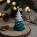 Christmas tree scented candle, gradient white and green wax, mini desktop decor for holiday gift. - Christmas Tree Green