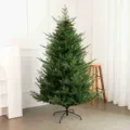 Grande albero di Natale artificiale con rami in PE e robusto supporto in metallo per decorazioni. - Abete Rosso Norvegese
