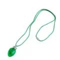 LED light up Christmas bulb necklace with green cord flashing holiday glowing party pendant - Lightbulb Style / Green