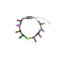 Colorful carnival festival lightbulb bead bracelet with extension chain detail shot - Bracelet