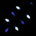 LED light up necklace with blue and white bulbs, perfect for holiday party decorations and festive events. - Multi-Bulb Glowing Necklace