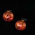 Halloween LED leuchtende Kürbis Ohrringe, süße orange transparente Harz Ohrhänger für Damen. - Kürbis / Orange