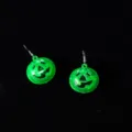 Grüne LED leuchtende Kürbis Ohrringe für Halloween Party, lustiger gruseliger Schmuck. - Kürbis / Grün
