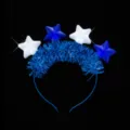 Blue tinsel star headband light up glowing hair hoop party festival costume accessory - Star Tinsel Headband