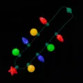 Weihnachten LED Leuchtkette Halskette bunte Gluehbirnen Blinkkette Party Leuchtschmuck Accessoires neu - 9-Licht Stern und Runder Glühbirne Halskette