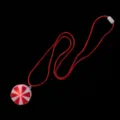 Leuchtende Pfefferminz-Halskette mit rotem Band und blinkendem LED-Anhänger für Weihnachtsfeiern. - Bonbon-Halsketten-Stil