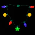 Bunte Weihnachts LED Leuchtkette Party Requisite mit bunten Glühbirnen Detailansicht - 7-Licht Stern und Runder Glühbirne Halskette