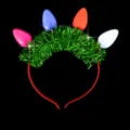 Weihnachtliche Glühbirne Lametta Haarreif festliche Party Haarschmuck für Damen Kostüm Zubehör - Lametta Birne Stirnband