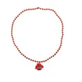 Collana di perle con ciondolo maglione rosso di Natale accessorio festivo gioielli per feste - Collana Maglione di Natale (Catena a Sfere) / Rosso