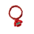 Bracciale perle luminoso Natale ciondolo maglione rosso festa bigiotteria regalo nuovo - Bracciale Maglione di Natale / Rosso