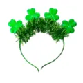 St. Patrick's Day clover headband green tinsel hair hoop festive party headwear accessories - Shamrock Tinsel Style