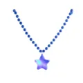 Blaue Perlenkette mit Leuchtender Stern Anhänger für Party Festival Schmuckgeschenk neu - Blau