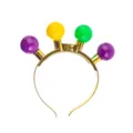 Karneval leuchtender Haarreif mit bunten Kugel Dekorationen, perfektes Party Haarschmuck Zubehör. - Gold Rundkugel Stil