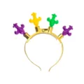 LED carnival glowing headband with colorful fleur-de-lis toppers for party festival celebration. - Gold Fleur-de-lis Headband