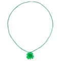 St. Patricks Day leuchtende Halskette mit LED Licht vierblättriges Kleeblatt Anhänger grün Party - Kleine Kleeblatt Kette (Seil) / Grün