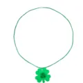 St. Patricks Day LED Kleeblatt Halskette Leuchtender Anhänger Grüne Party Schmuck Deko - Große Kleeblatt Kette (Seil) / Grün
