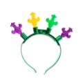 Mardi Gras luminous headband festival party hair hoop colorful flower light up hair accessory - Green Fleur-de-lis Headband