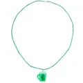 Grüne LED Bierkrug Halskette für St. Patrick's Day Party leuchtender Anhänger Schmuck - Bierflasche Anhänger Kette / Grün