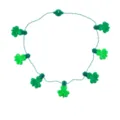 St. Patricks Tag grunes Kleeblatt leuchtende LED Halskette fur Party und Festtags-Accessoire. - 7 LED Kleeblatt Kette / Grün