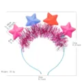 LED glowing star headband with colorful tinsel for Christmas and party concerts, lightweight design. - Barbie Pink Series Star Tinsel Headband