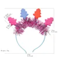 Christmas LED light up headband with tinsel and tree ornaments holiday hair accessory 1pc - Barbie Pink Series Christmas Tree Tinsel Headband