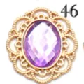 Hollow metal acrylic base DIY hair accessory jewelry finding, vintage ornate gold rhinestone. - Light Purple