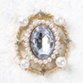 Base ciondolo fai da te in metallo con perle e gemme stile barocco vintage accessori - Bianco