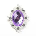 Sparkling purple rhinestone alloy DIY decorative button for shoes bags hair accessories - Silver Base-Light Purple