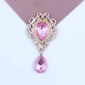 Goudkleurige legering acryl druppel hanger DIY sieraden ketting decoratie accessoire. - Lichtroze