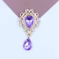 Gouden legering hanger met paarse druppel acryl strass steentjes, DIY sieraden detail. - Lichtpaars