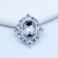Silver alloy rhinestone decorative crystal diamond button for DIY handmade clothing shoes details. - White