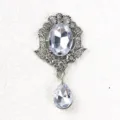Vintage baroque rhinestone collar brooch pendant clear crystal DIY vintage court style accessory - White
