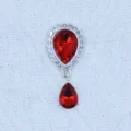 Plata Rojo Gota Estras Colgante Artesanal Accesorio DIY Joya Variante Modelo Art - Rojo Brillante